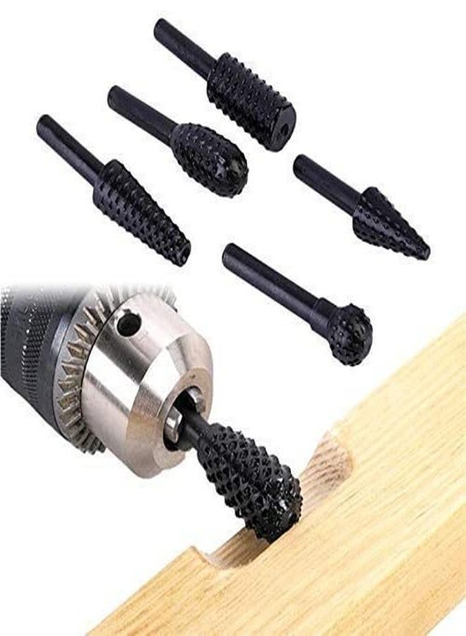 Rangwell 5Pcs/Set High Speed Steel Burr Drill Bit Set Wood Carving Rasps for Dremel Shank Burs Tools Cutting Tool - Image 1